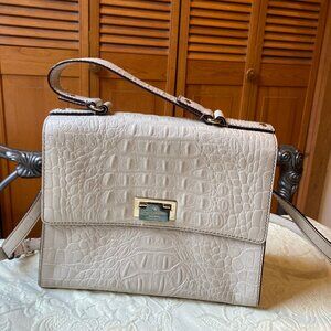NWOT Kate Spade Doris Orchard Valley Sidewalk Croc Emboss Leather Satchel Ivory